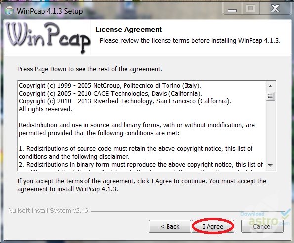 winpcap error npf driver